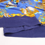 Hermès Carré Géant "VOILES DE LUMIERE" Cashmere x Silk scarf in Navy Blue