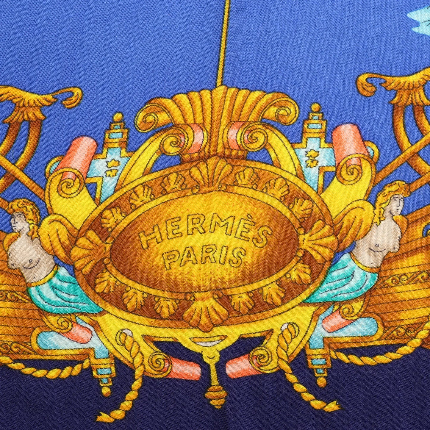 Hermès Carré Géant "VOILES DE LUMIERE" Cashmere x Silk scarf in Navy Blue