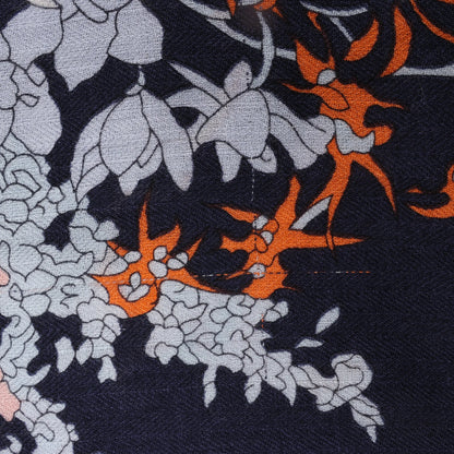 Hermès Carré Géant "Robe Legere" Mouchoir en Cachemire x Soie en Bleu Marine