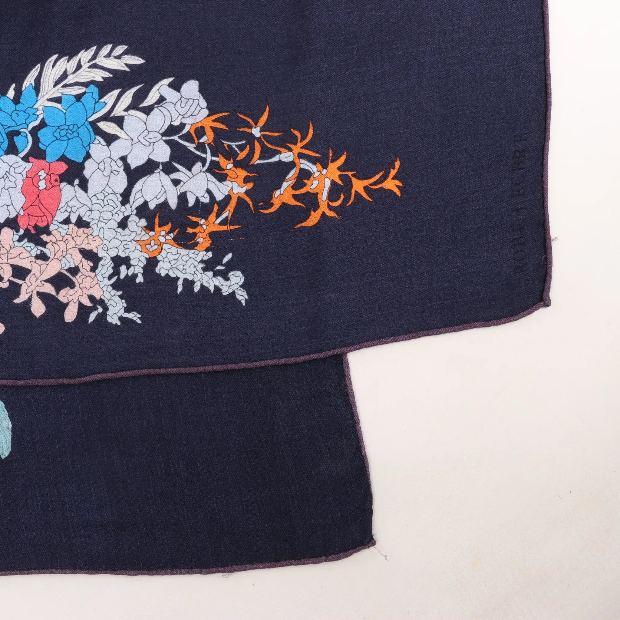 Hermès Carré Géant "Robe Legere" Cashmere x Silk handkerchief in Navy Blue