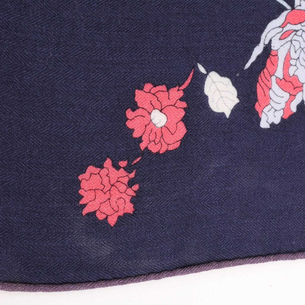 Hermès Carré Géant "Robe Legere" Cashmere x Silk handkerchief in Navy Blue