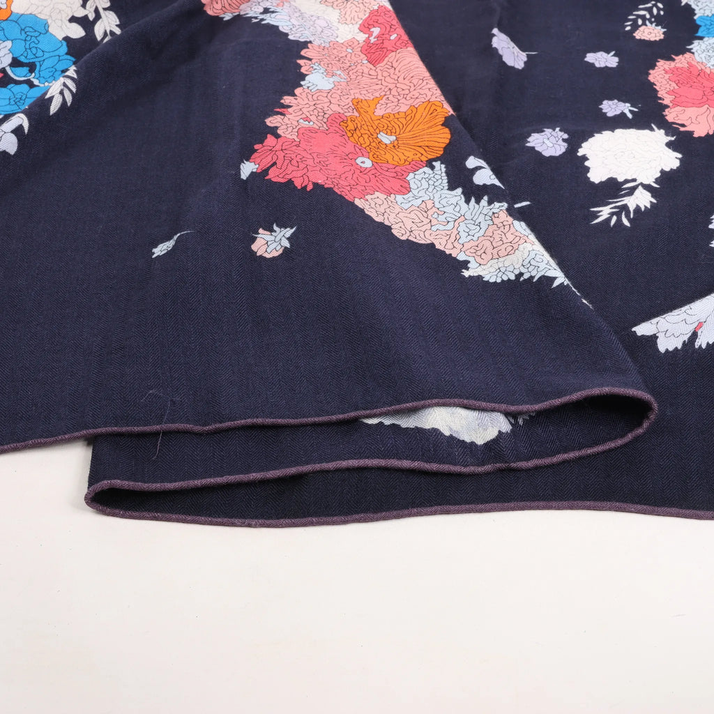 Hermès Carré Géant "Robe Legere" Cashmere x Silk handkerchief in Navy Blue