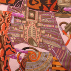 Hermès Carré 140 "VOYAGE EN ETOFFES" Cashmere x Silk handkerchief in Pink