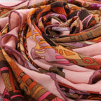 Hermès Carré 140 "VOYAGE EN ETOFFES" Cashmere x Silk handkerchief in Pink