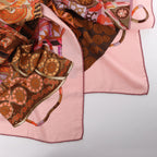 Hermès Carré 140 "VOYAGE EN ETOFFES" Cashmere x Silk handkerchief in Pink