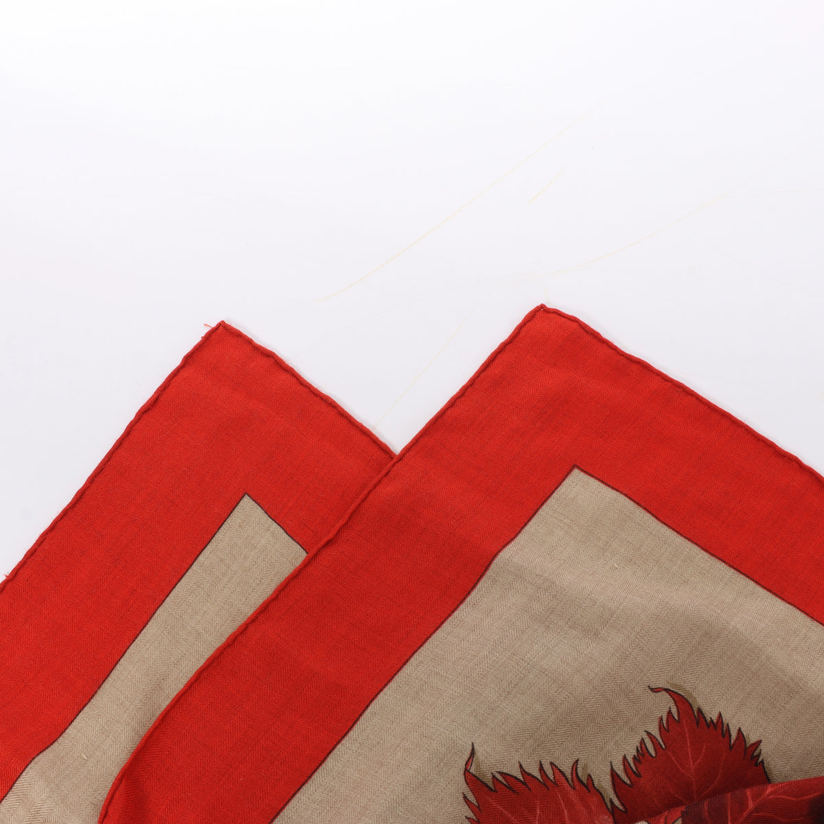 Hermès Carré Geant "Tourbillon" Cashmere x Silk handkerchief in Blue Red x Beige