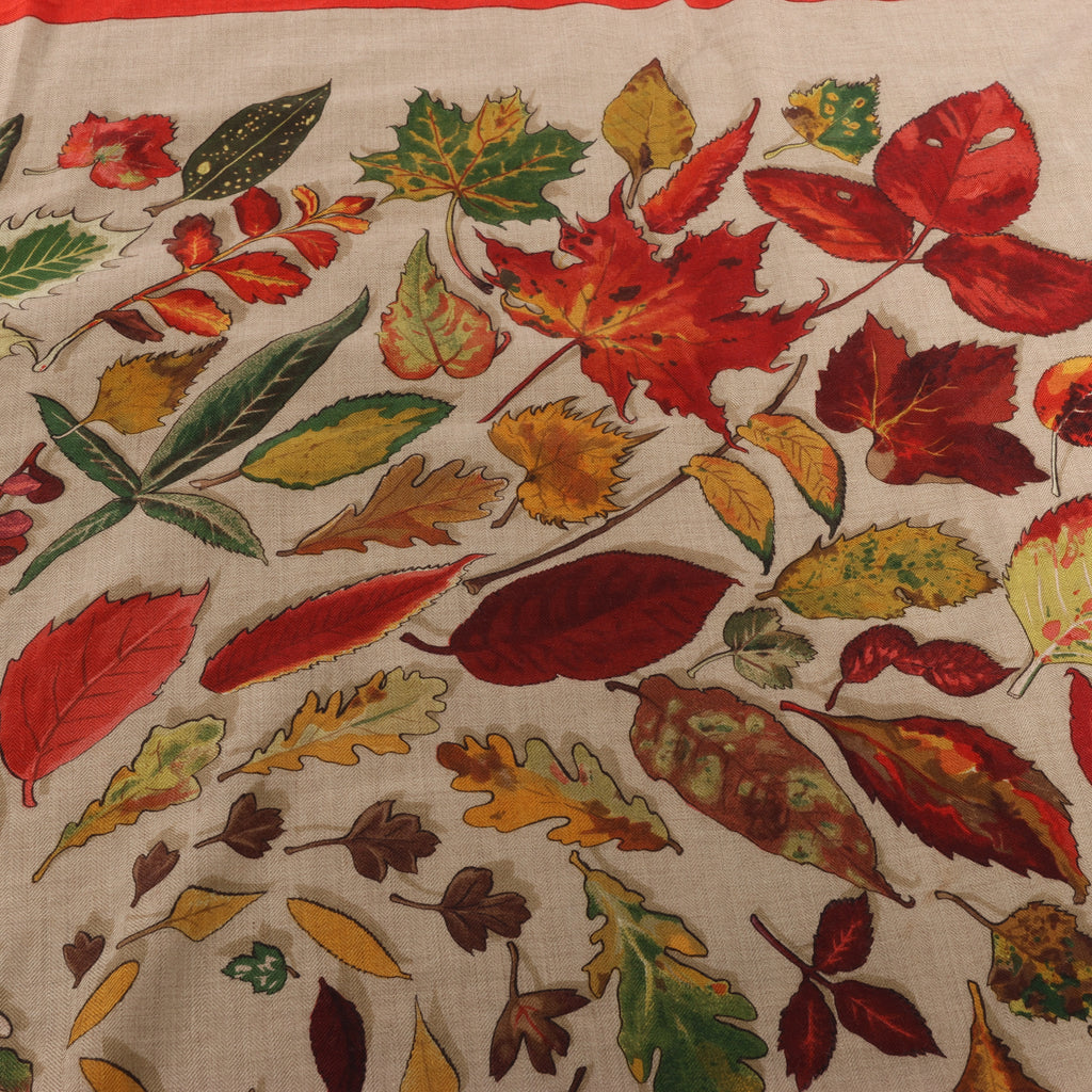 Hermès Carré Geant "Tourbillon" Cashmere x Silk handkerchief in Blue Red x Beige