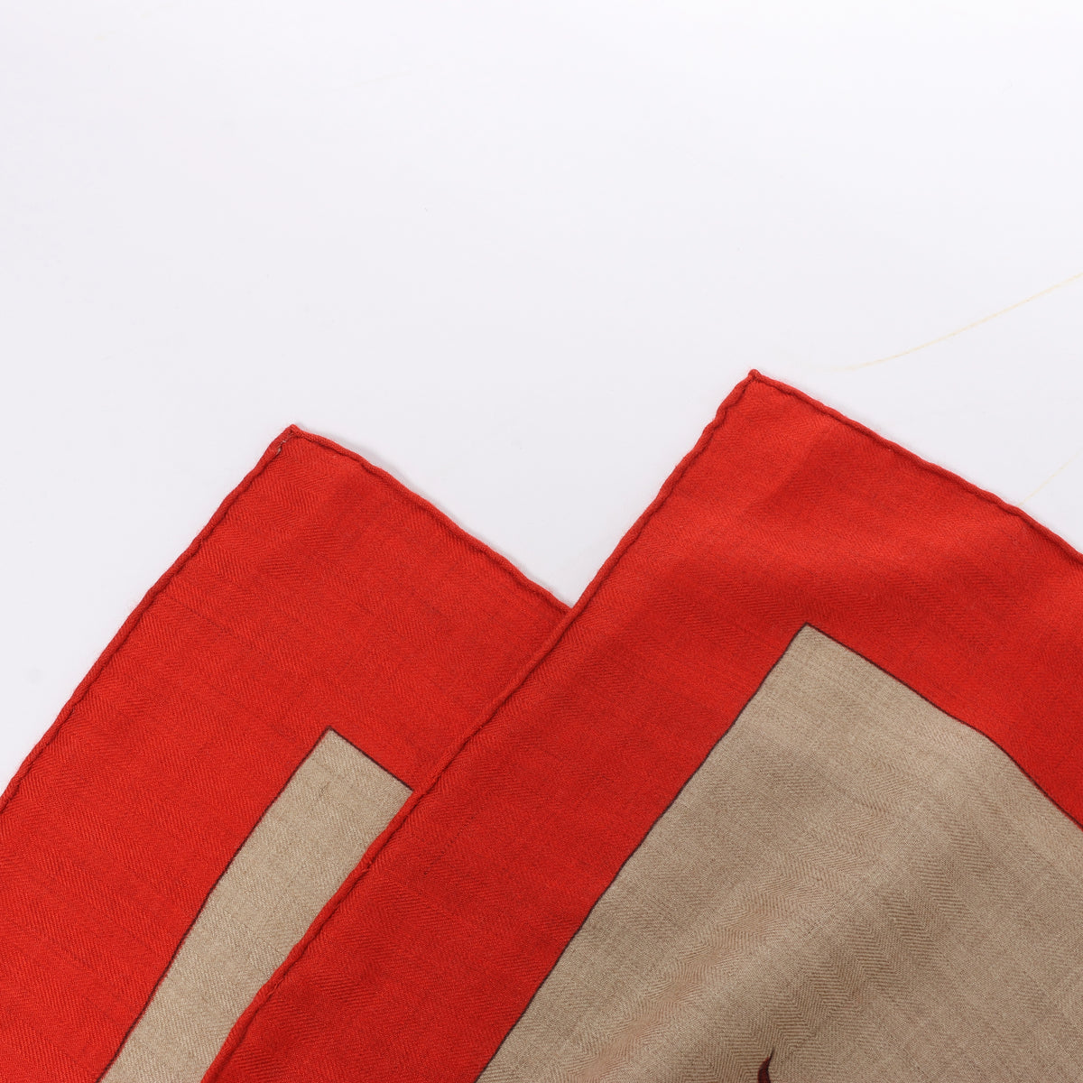 Hermès Carré Geant "Tourbillon" Cashmere x Silk handkerchief in Blue Red x Beige