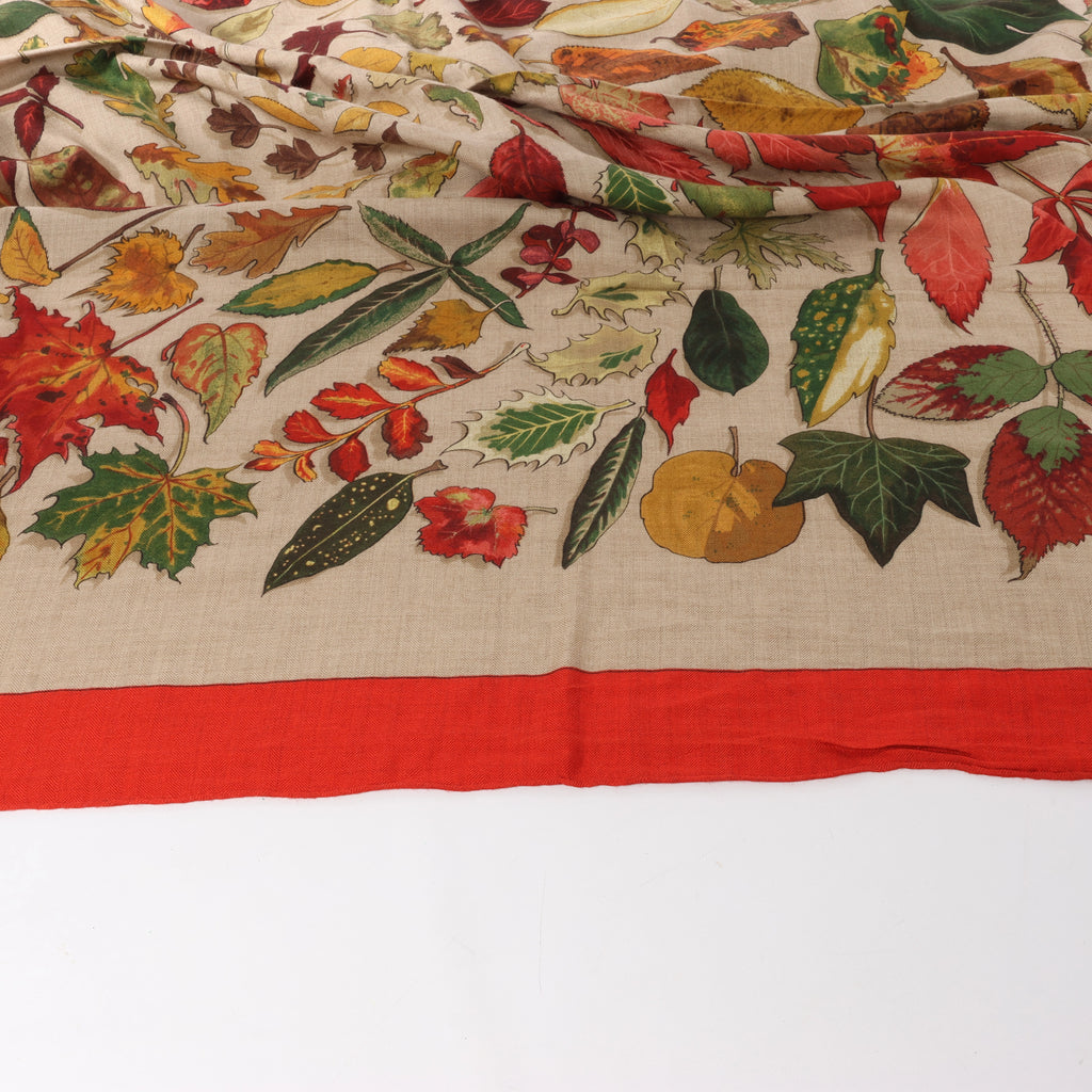 Hermès Carré Geant "Tourbillon" Cashmere x Silk handkerchief in Blue Red x Beige