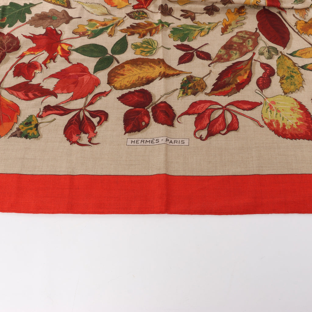 Hermès Carré Geant "Tourbillon" Cashmere x Silk handkerchief in Blue Red x Beige
