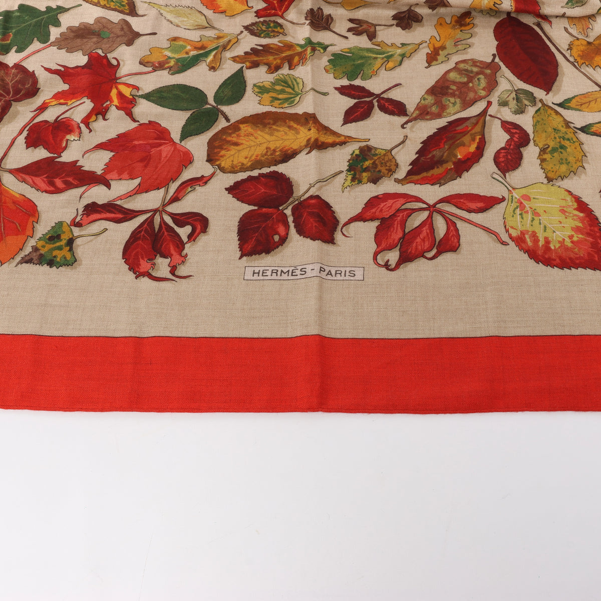 Hermès Carré Geant "Tourbillon" Cashmere x Silk handkerchief in Blue Red x Beige
