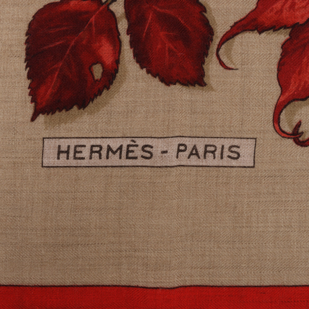 Hermès Carré Geant "Tourbillon" Cashmere x Silk handkerchief in Blue Red x Beige