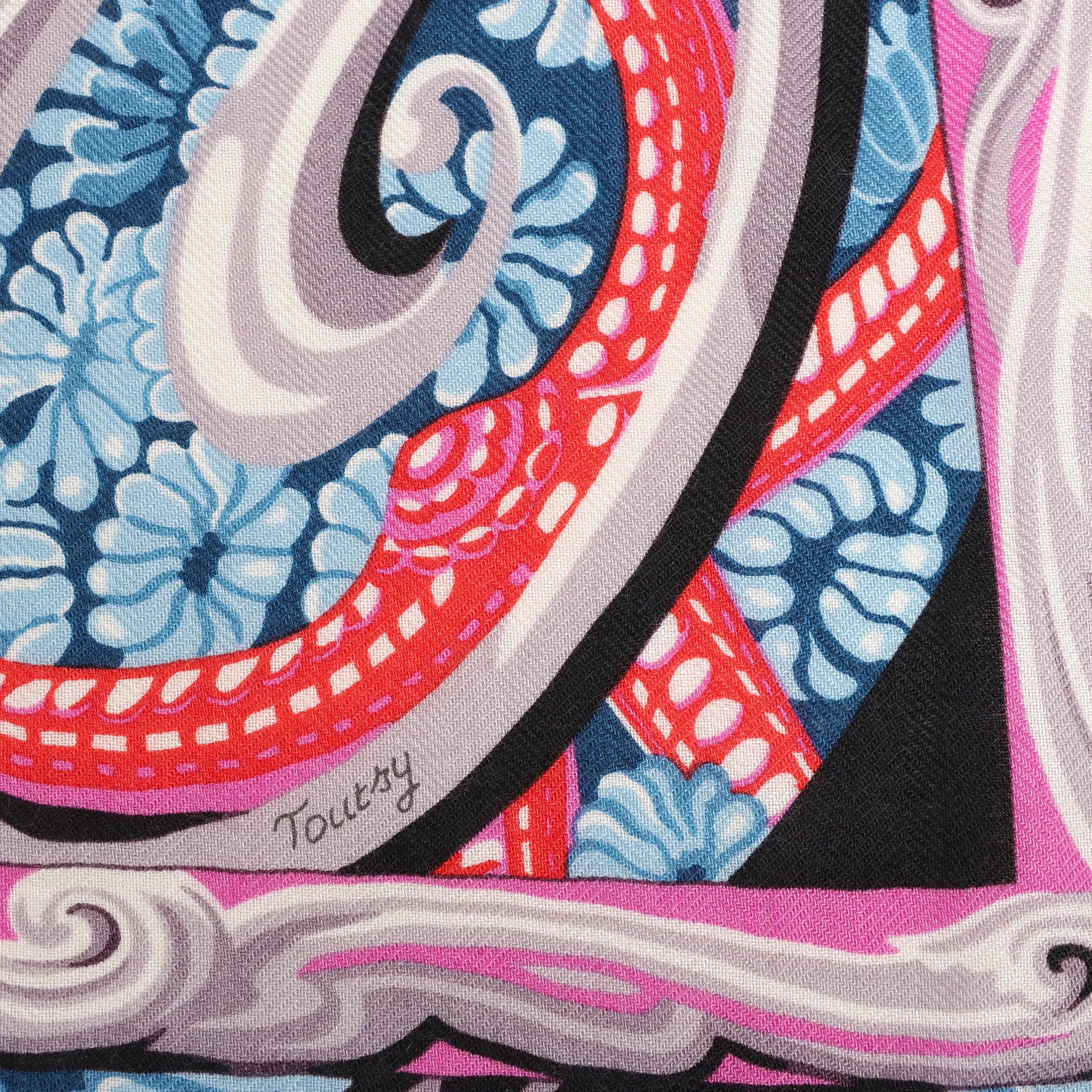 Hermès Carré Géant "De La Mer Au Ciel" Cashmere & Silk Scarf in Pink