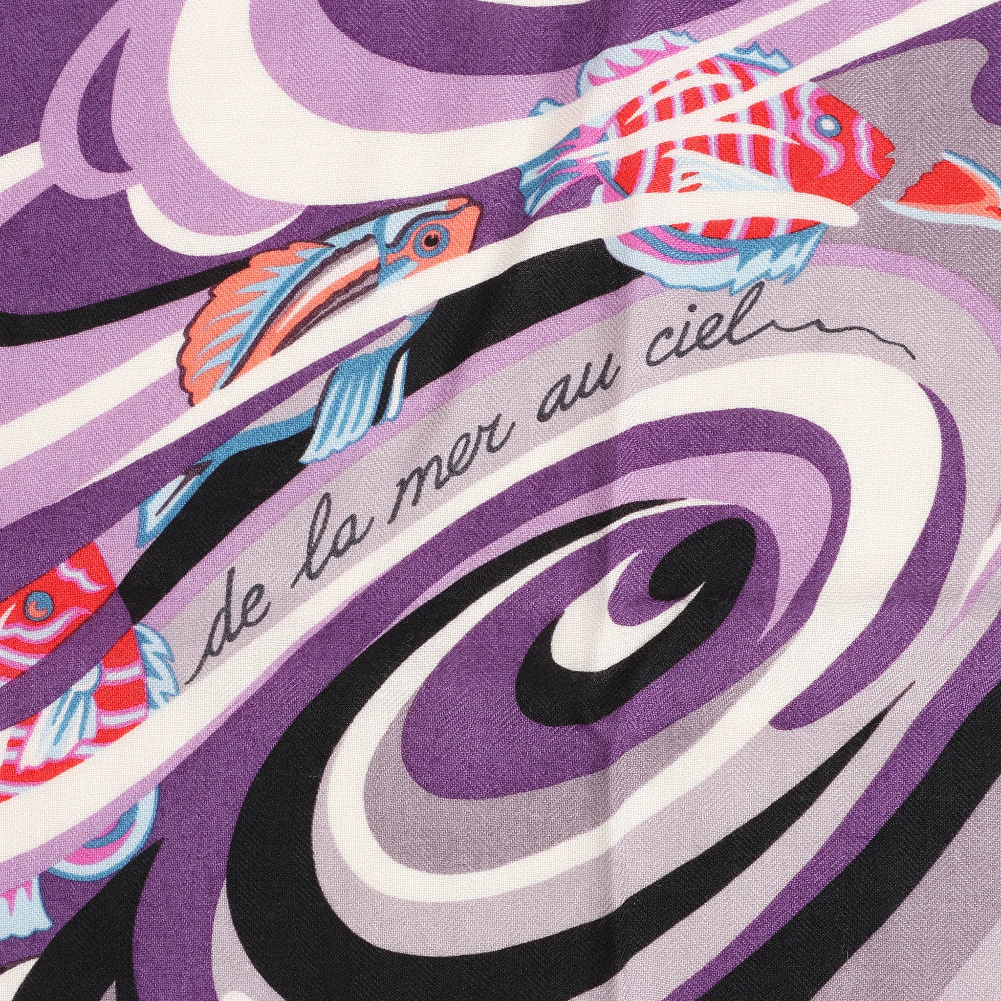 Hermès Carré Géant "De La Mer Au Ciel" Cashmere & Silk Scarf in Pink
