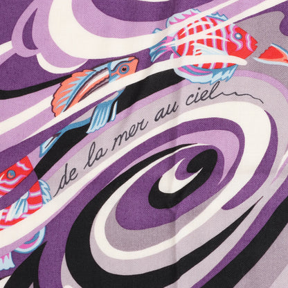 Hermès Carré Géant Schal „De La Mer Au Ciel“ aus Kaschmir und Seide in Rosa