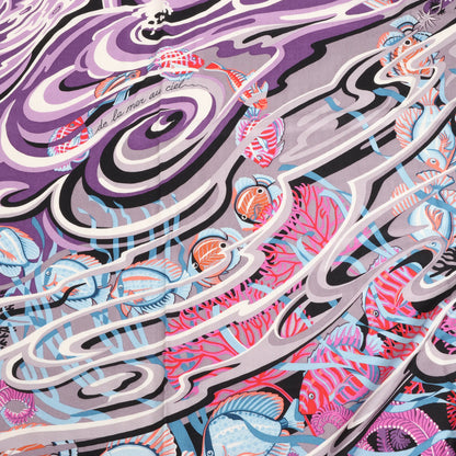 Hermès Carré Géant Schal „De La Mer Au Ciel“ aus Kaschmir und Seide in Rosa