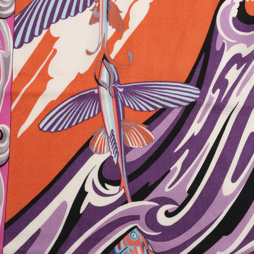 Hermès Carré Géant "De La Mer Au Ciel" Cashmere & Silk Scarf in Pink