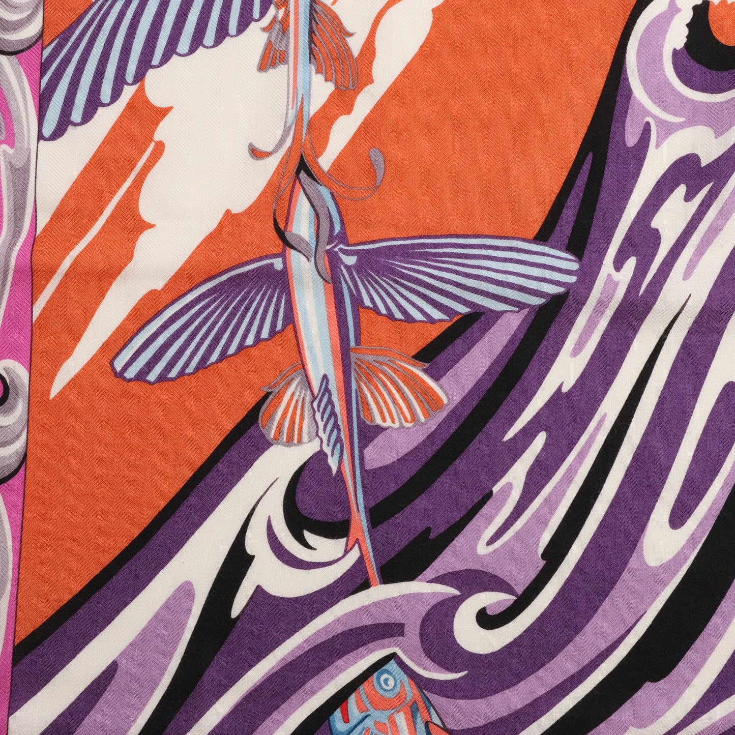 Hermès Carré Géant Schal „De La Mer Au Ciel“ aus Kaschmir und Seide in Rosa