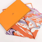Hermès Carré Géant "De La Mer Au Ciel" Cashmere & Silk Scarf in Pink