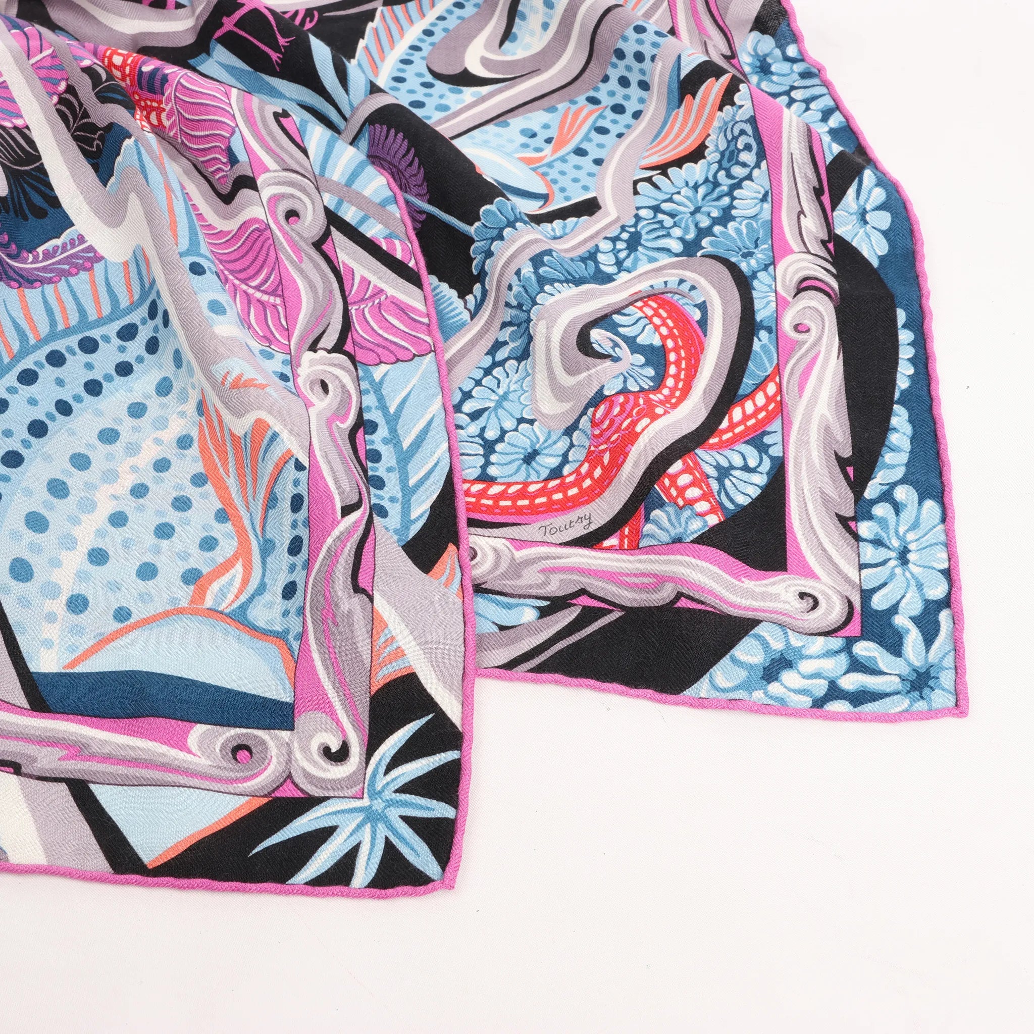 Hermès Carré Géant "De La Mer Au Ciel" Cashmere & Silk Scarf in Pink