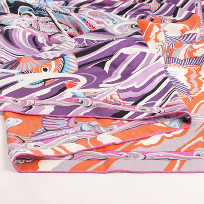 Hermès Carré Géant Schal „De La Mer Au Ciel“ aus Kaschmir und Seide in Rosa