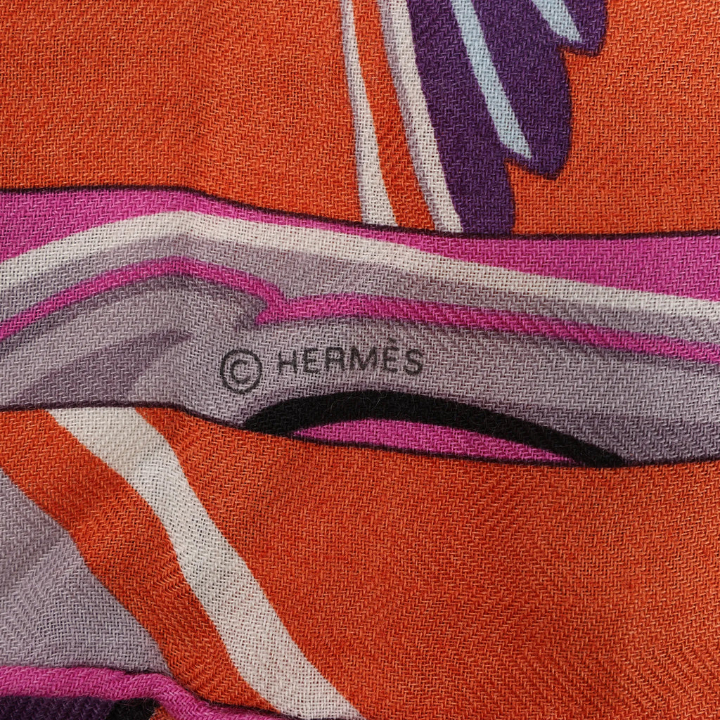 Hermès Carré Géant "De La Mer Au Ciel" Cashmere & Silk Scarf in Pink