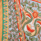 Hermès Carre 90 "Axis Mundi" Plissé Scarf Silk in Orange