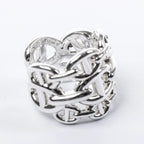 Hermes Chaîne d'Ancre Enchaînée Silver Ring, Size 54 EU