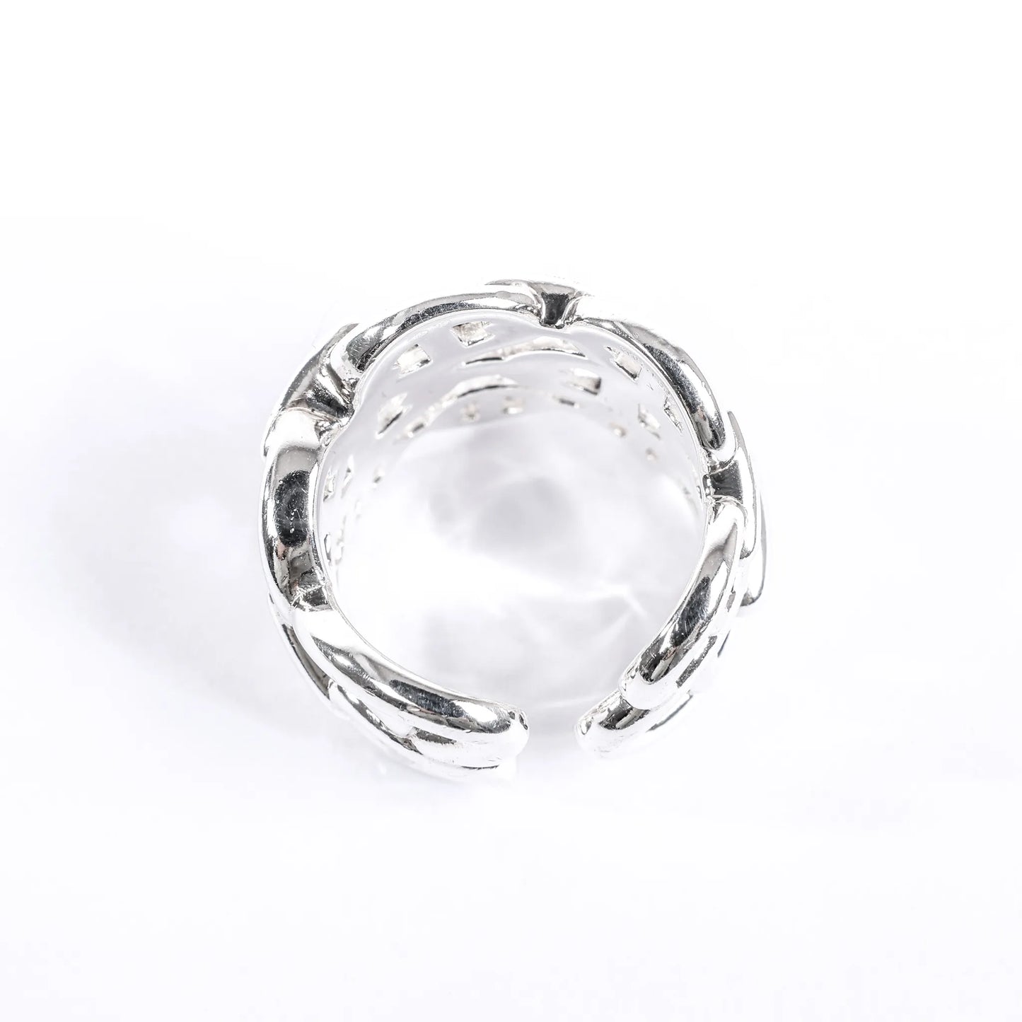 Hermes Chaîne d'Ancre Enchaînée Silver Ring, Size 54 EU