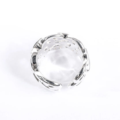 Hermes Chaîne d'Ancre Enchaînée Silver Ring, Size 54 EU