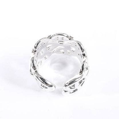 Hermes Chaîne d'Ancre Enchaînée Silver Ring, Size 54 EU