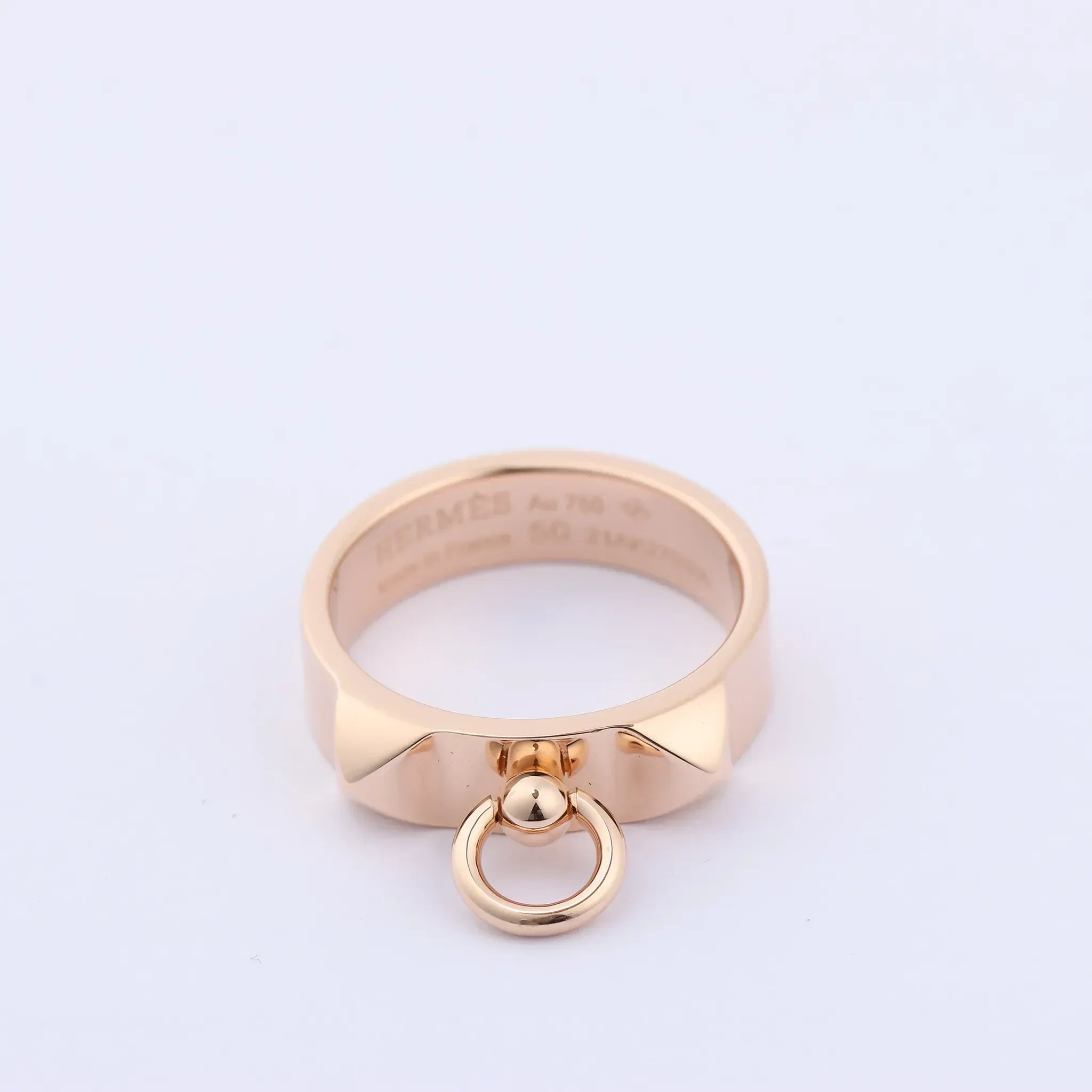 Hermes Collier de Chien Ring 750(PG) 6.5g 50 21AK270306