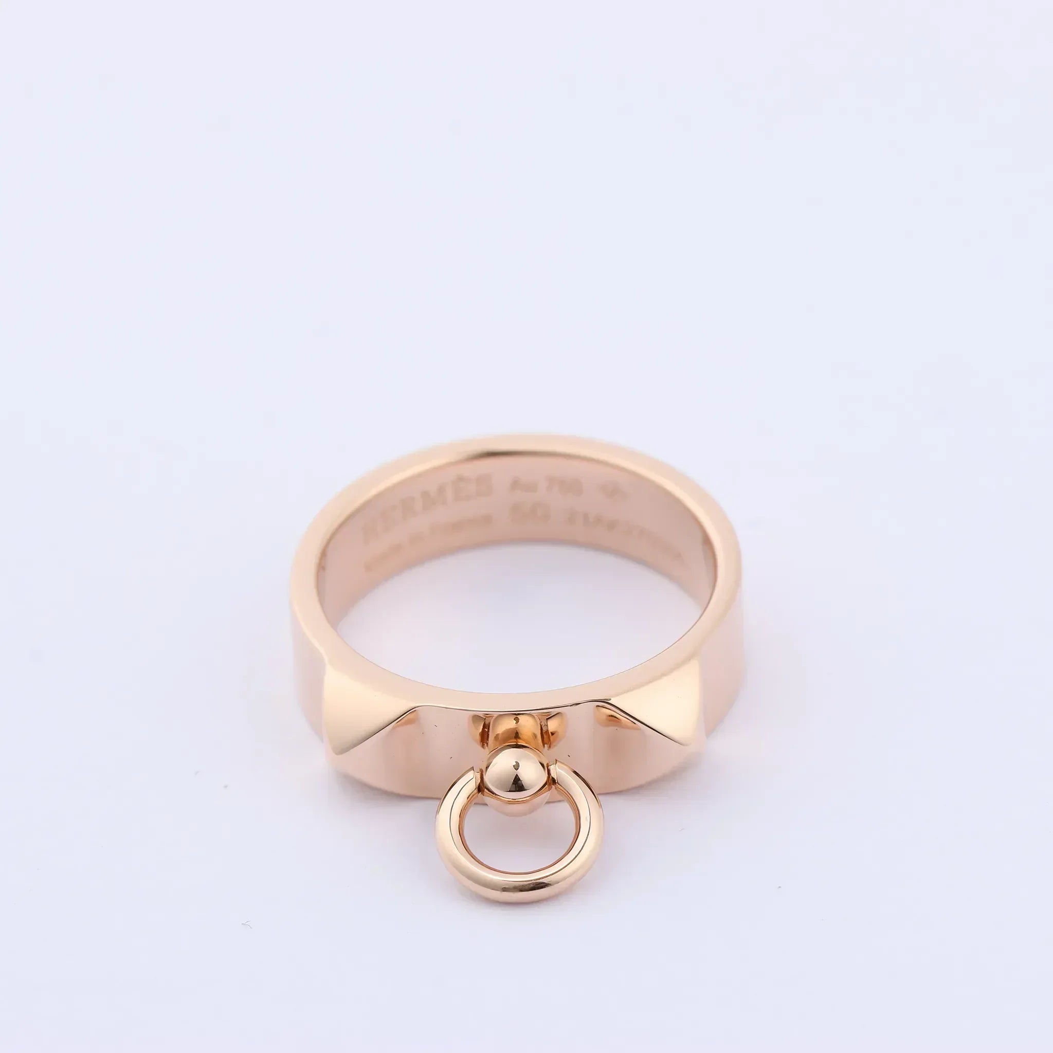 Hermes Collier de Chien Ring 750(PG) 6.5g 50 21AK270306