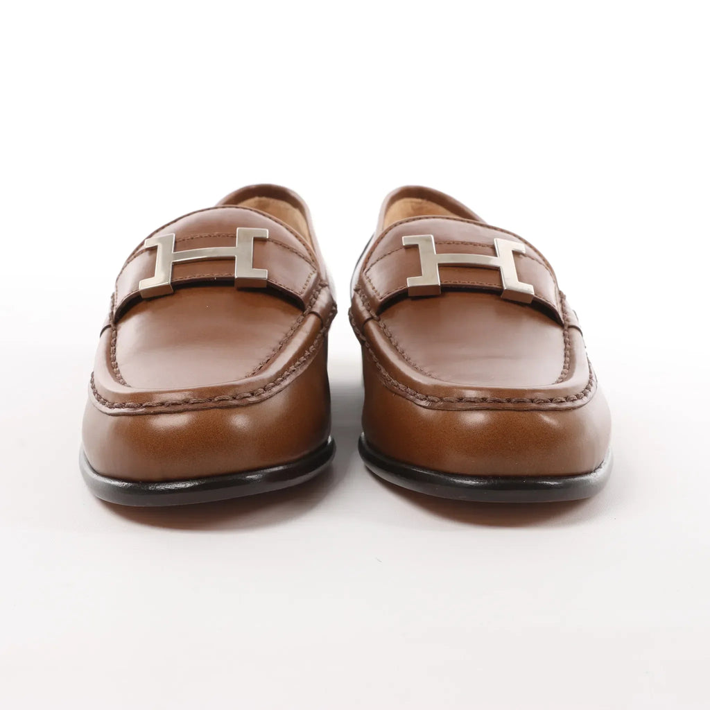 HERMES Constance Leather Loafer in Brown, Size 36 EU