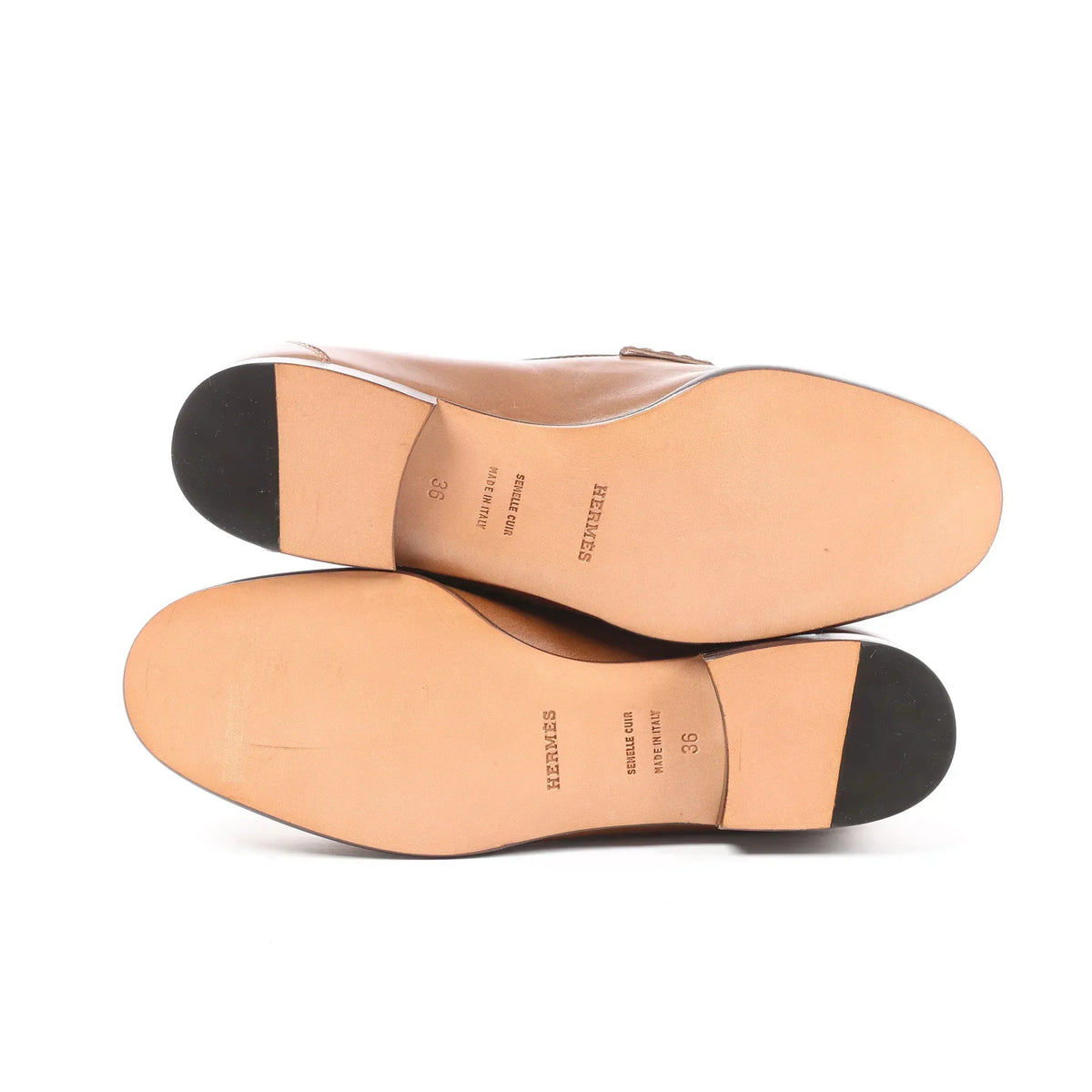 HERMES Constance Leather Loafer in Brown, Size 36 EU