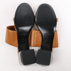 HERMES Cornelia Leather Sandals in Brown, Size 39 EU