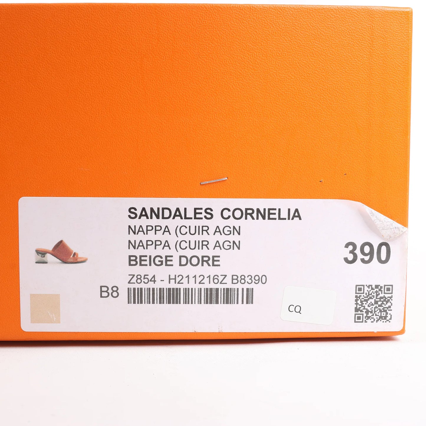 HERMES Cornelia Leather Sandals in Brown, Size 39 EU