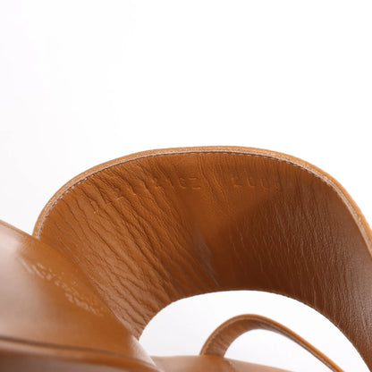 HERMES Cornelia Leather Sandals in Brown, Size 39 EU