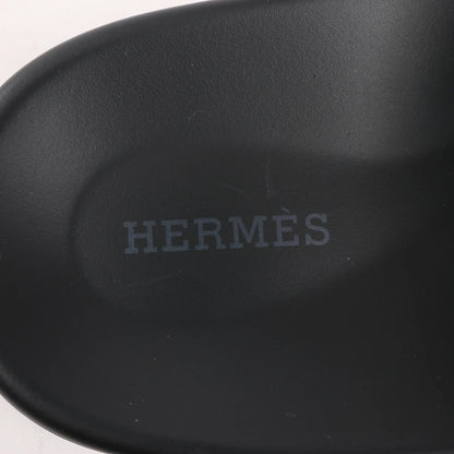 HERMES Cypre Leather Sandals in Black, Size 42 EU