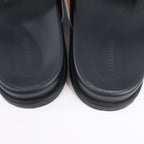 HERMES Cypre Leather Sandals in Brown Velcro Strap, Size 42 EU