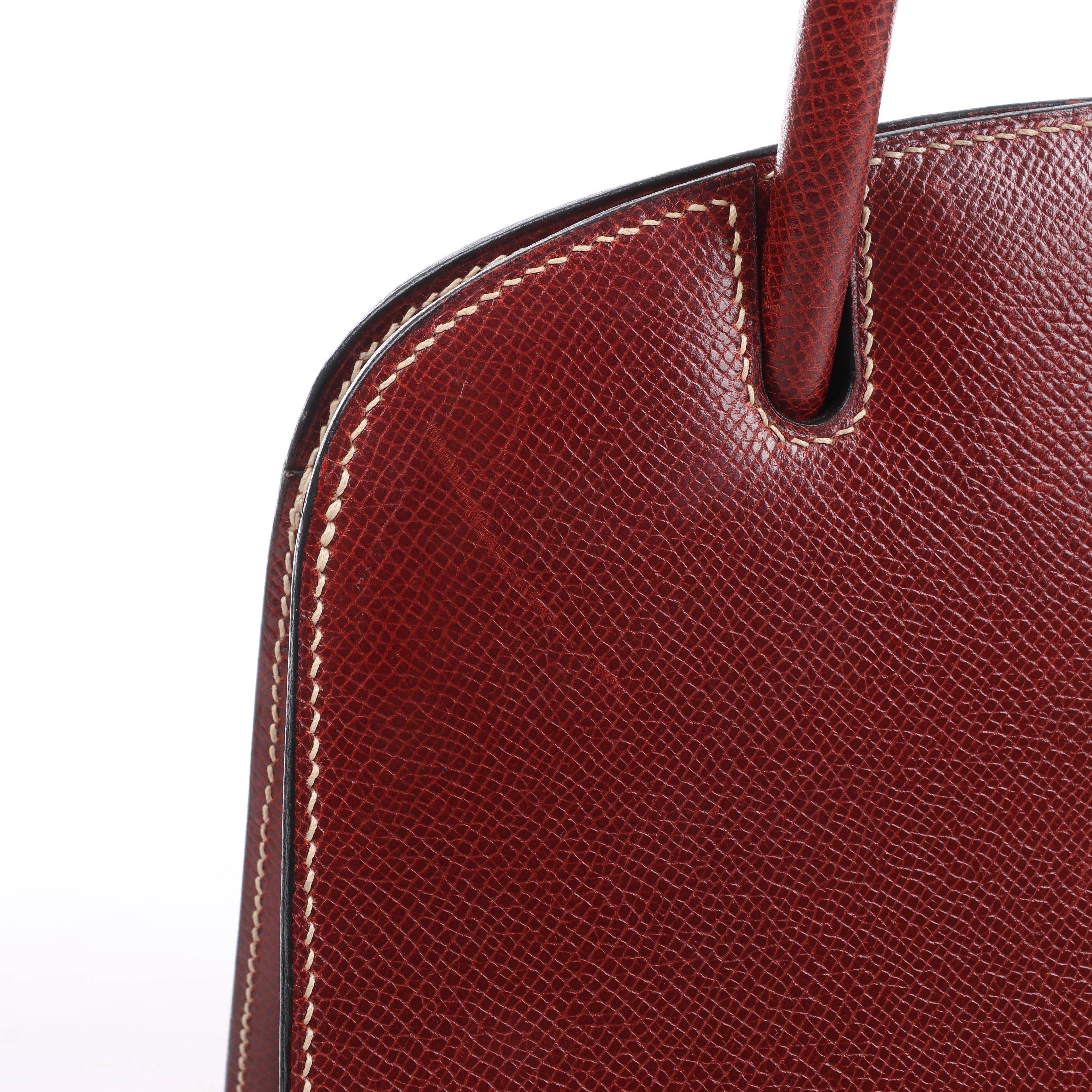 Hermès Dalvy MM Cushbell Leather Handbag in Brown Rouge □E: 2001