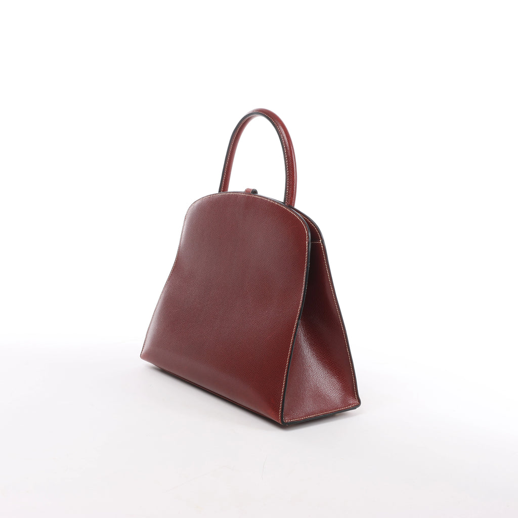 Hermès Dalvy MM Cushbell Leather Handbag in Brown Rouge □E: 2001