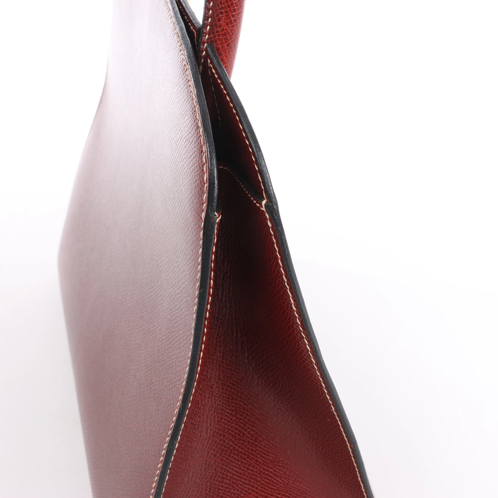 Hermès Dalvy MM Cushbell Leather Handbag in Brown Rouge □E: 2001