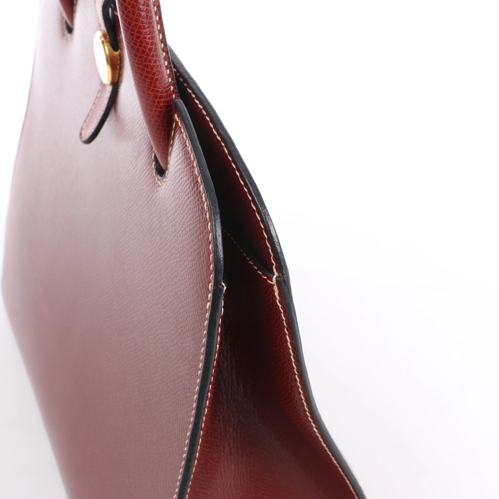 Hermès Dalvy MM Cushbell Leather Handbag in Brown Rouge □E: 2001