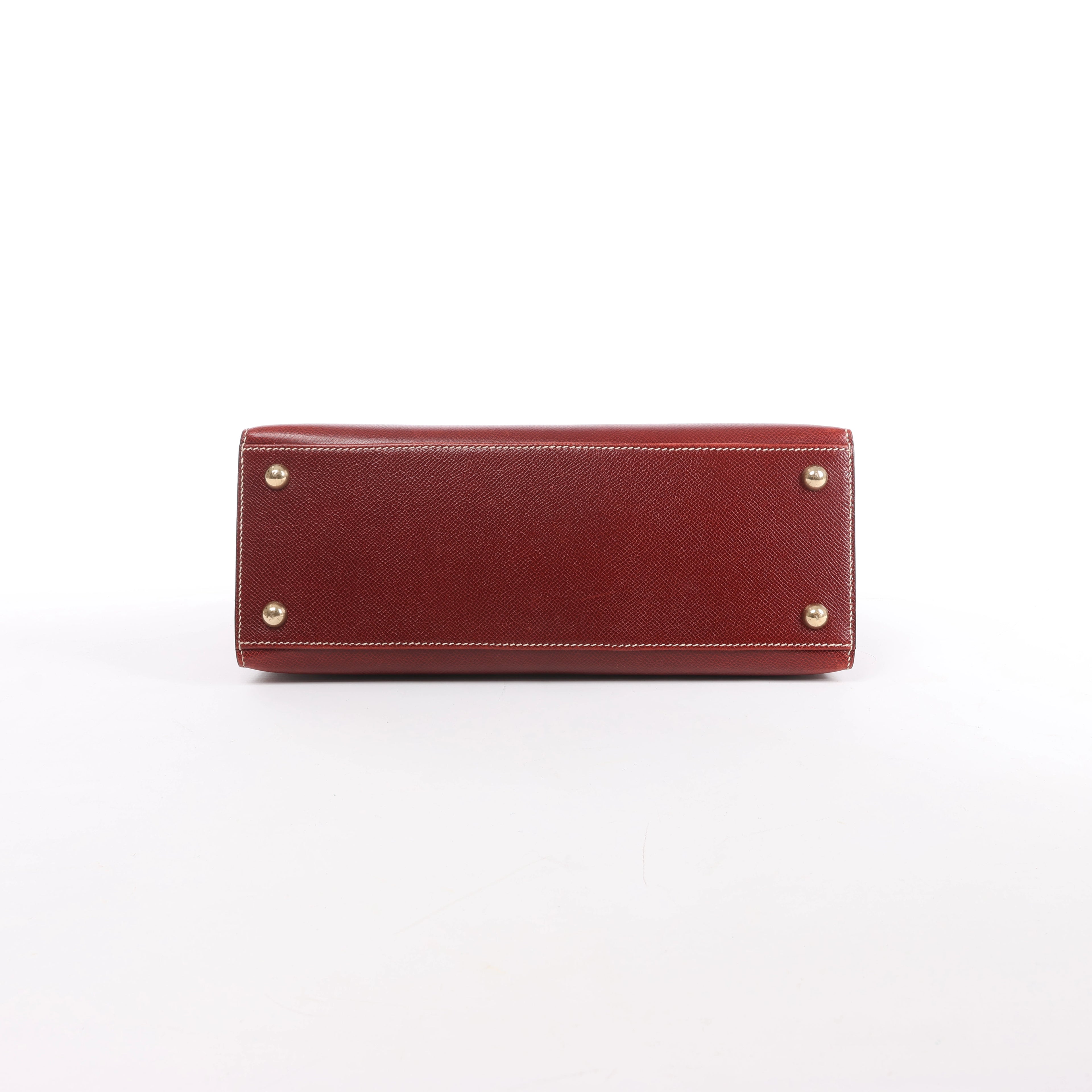 Hermès Dalvy MM Cushbell Leather Handbag in Brown Rouge □E: 2001