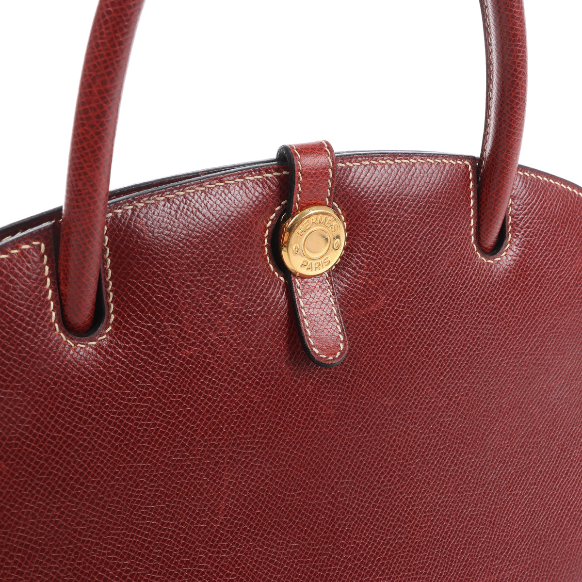 Hermès Dalvy MM Cushbell Leather Handbag in Brown Rouge □E: 2001