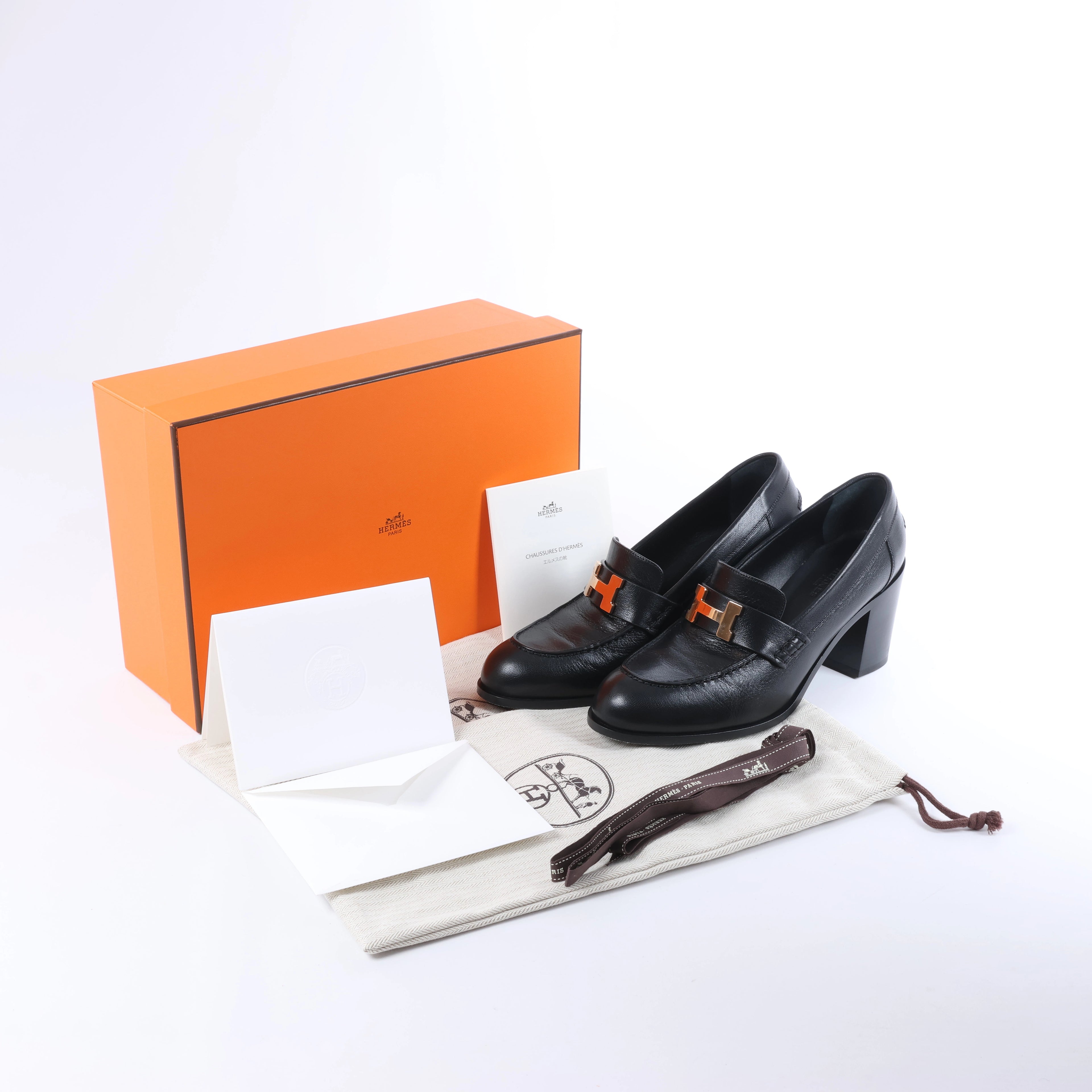 Mocasín HERMES Constance de Cuero en Marrón, Talla 36 UE