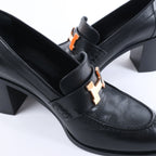 Mocasín HERMES Constance de Cuero en Marrón, Talla 36 UE