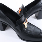 Hermès Dauphin 70 Leather Loafers 38 Ladies' in Black Constance 231041Z