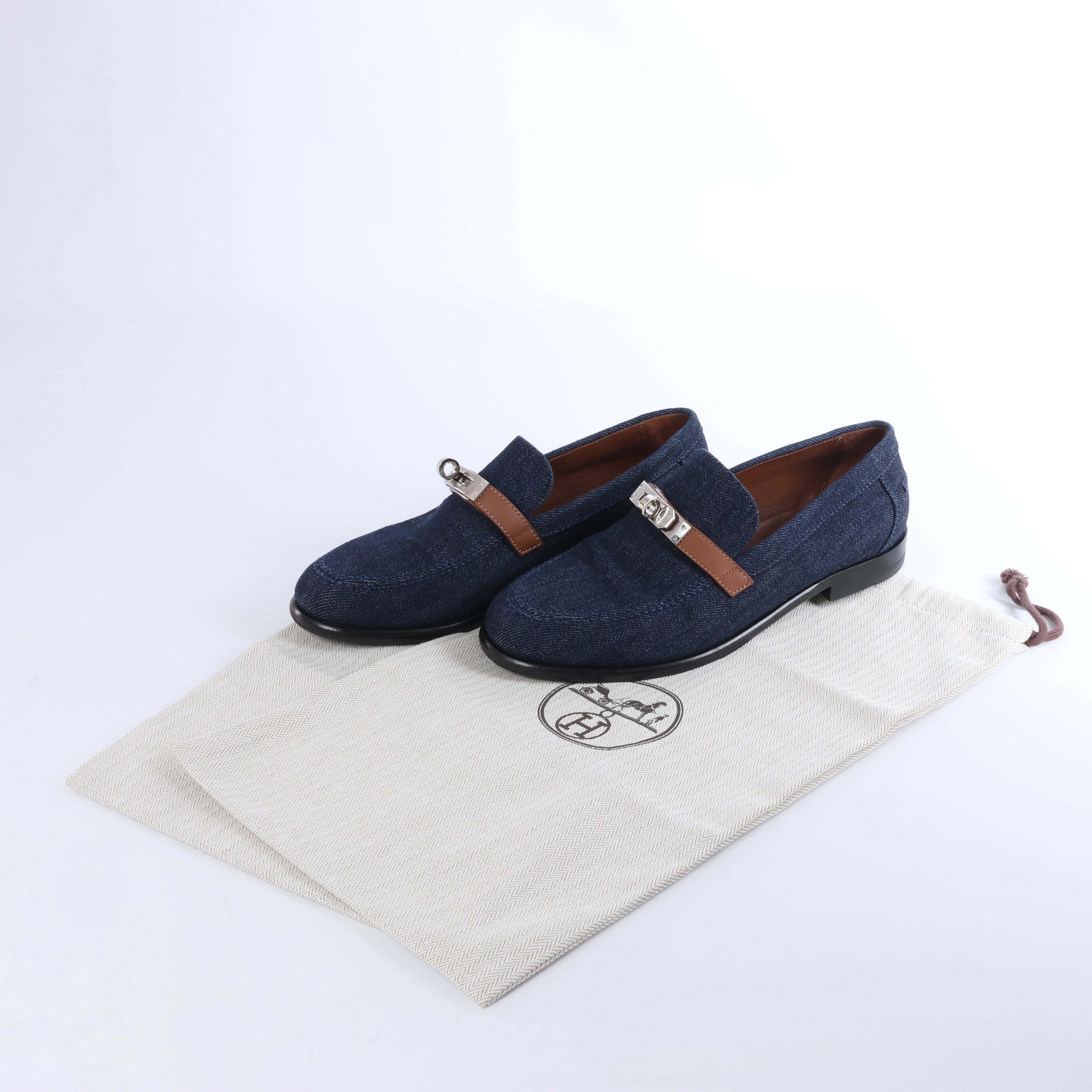 Mocasín de piel Kelly de HERMES en marrón, talla 37 UE